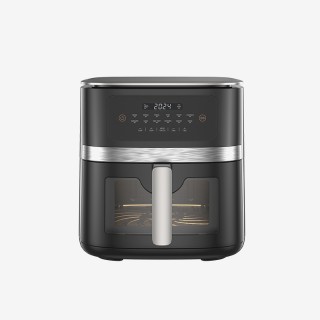 Black smart touchscreen non-stick air fryer