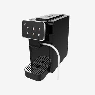 Black automatic capsule coffee machine