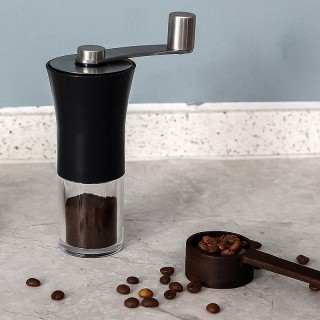 Black mini manual coffee bean grinder