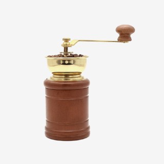 Classic retro wooden manual coffee grinder