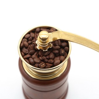 Classic retro wooden manual coffee grinder