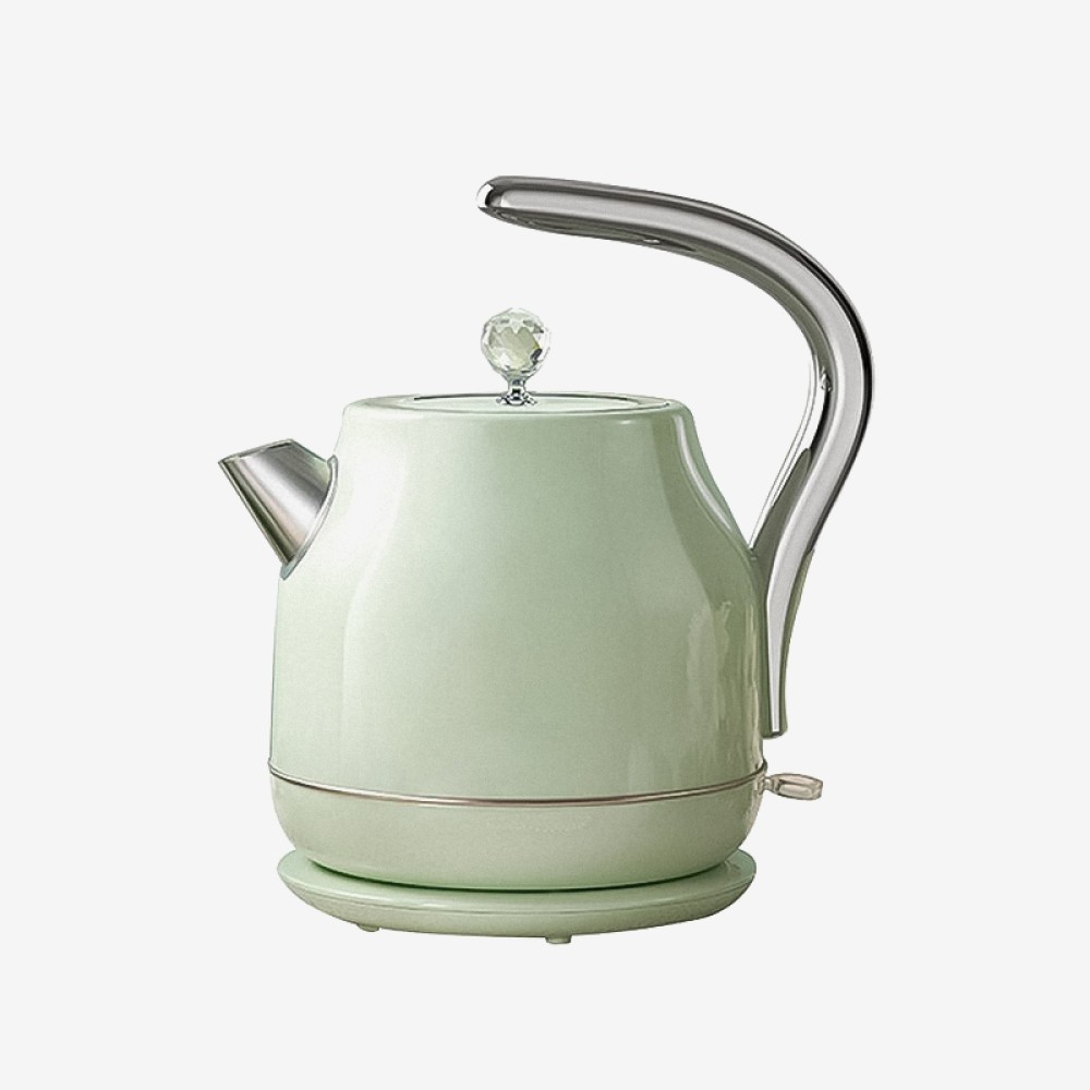 Green modern stainless steel electric kettle