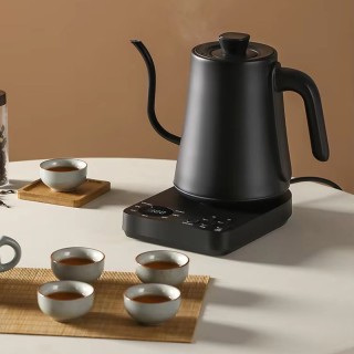 Black digital smart gooseneck electric kettle