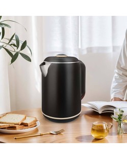 Double-walled black electric kettle Double-walled black electric kettle