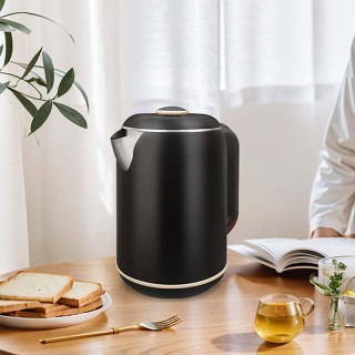 Double-walled black electric kettle Double-walled black electric kettle