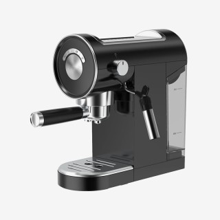 Black stainless steel semi-automatic espresso machine