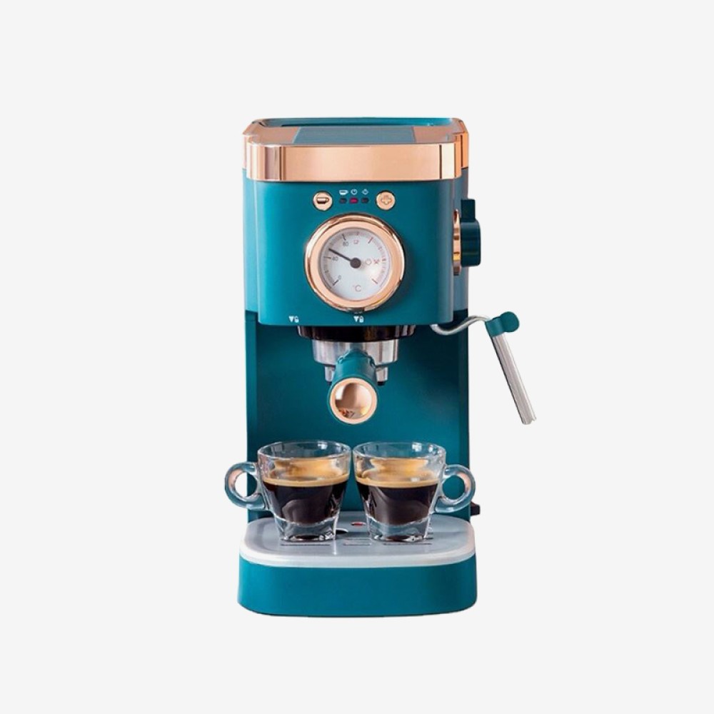 Blue semi-automatic espresso machine