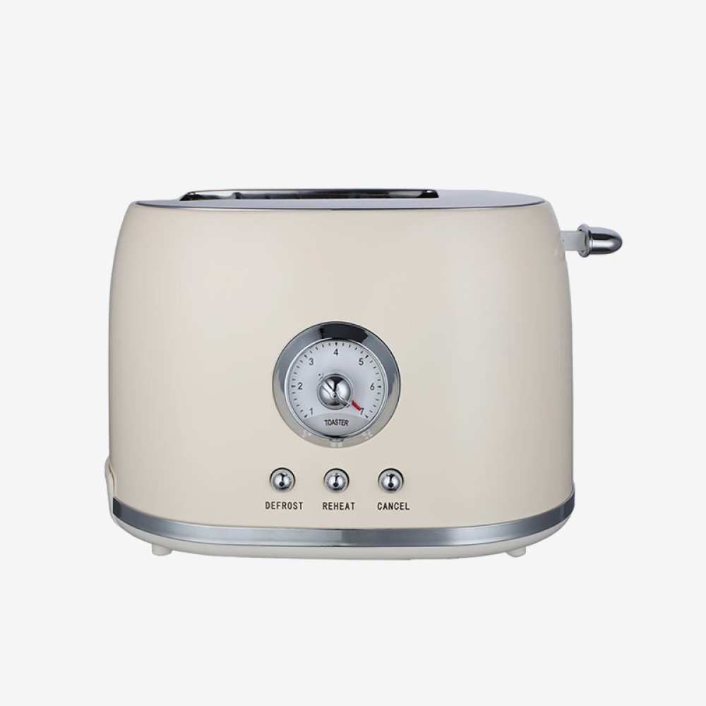 Classic retro stainless steel two-slice toaster