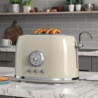 Classic retro stainless steel two-slice toaster