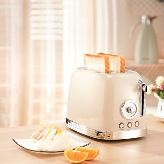 Retro extra wide slot electric two-slice toaster