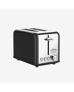 Stainless steel extra-wide slot two-piece toaster