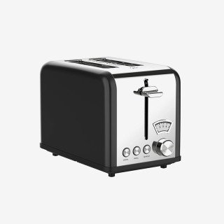 Stainless steel extra-wide slot two-piece toaster