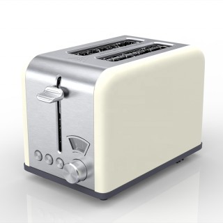 Stainless steel extra-wide slot two-piece toaster