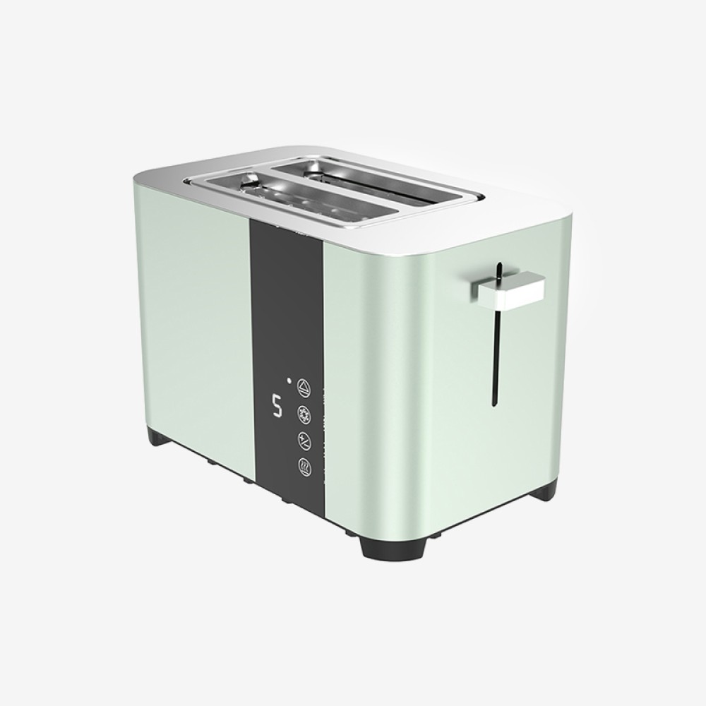 Touchscreen stainless steel pop-up toaster