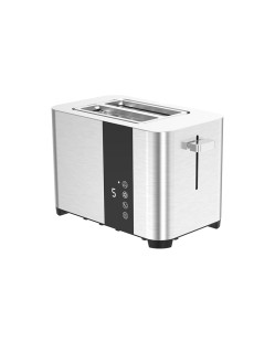 Touchscreen stainless steel pop-up toaster