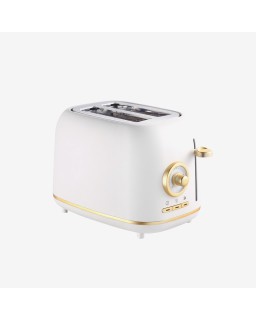 White automatic pop-out wide slot 2-slice toaster
