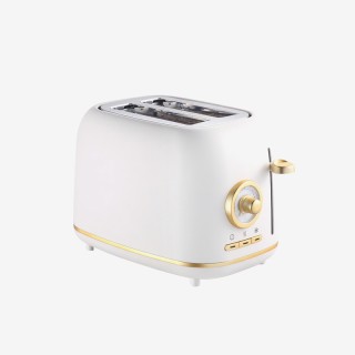 White automatic pop-out wide slot 2-slice toaster