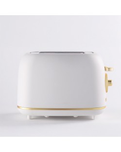 White automatic pop-out wide slot 2-slice toaster