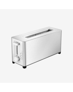 Long slot 2-piece stainless steel toaster