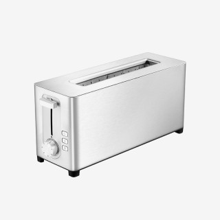 Long slot 2-piece stainless steel toaster