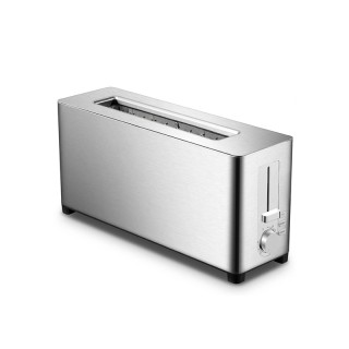 Long slot 2-piece stainless steel toaster