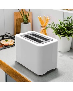 White automatic electric 2-slice toaster